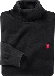 U.S. Polo Assn Rollkragenpullover Schwarz/Rot