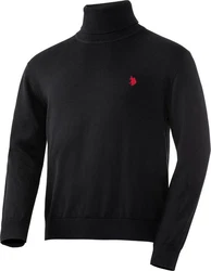 U.S. Polo Assn Rollkragenpullover Schwarz/Rot