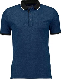 Poloshirt Polo-Shirt marine kontrastfarbiger Kragen