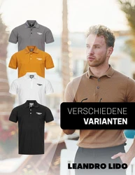 LEANDRO LIDO Poloshirt Sorrent Herren Polo-Shirt Grau/Dunkelgrau/Hellgrau
