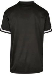URBAN CLASSICS T-Shirt Oversized Stripes Mesh Tee Schwarz/Dunkelgrau/Dunkelgrün