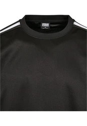 URBAN CLASSICS T-Shirt Oversized Stripes Mesh Tee Schwarz/Dunkelgrau/Dunkelgrün