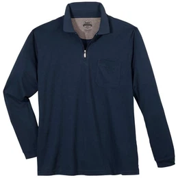 Langarm-Poloshirt Groe Gren Herren Langarm-Poloshirt Softknit marine melange