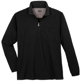 Langarm-Poloshirt Groe Gren Herren Langarm-Poloshirt schwarz Zipper