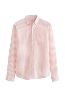 Next Leinenhemd Signature Langarmhemd Rosa