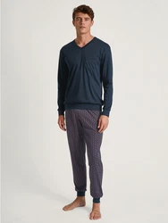 CALIDA Pyjama Relax Streamline Herren Dunkelblau/Lila