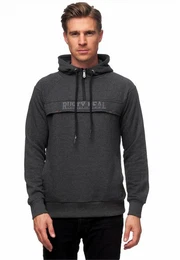 Kapuzensweatshirt Hoodie mit frontalem Marken-Schriftzug