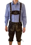 Dretaild Trachtenlederhose Premium Kneelength Herren Tracht Dunkelrot/Braun/Dunkelbraun/Blau/Lila