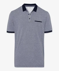 Brax Poloshirt Style PADDY Grau/Dunkelblau/Blau
