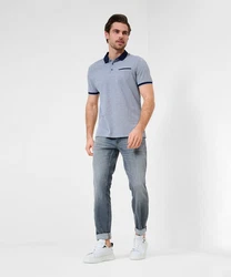 Brax Poloshirt Style PADDY Grau/Dunkelblau/Blau