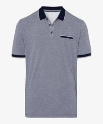 Brax Poloshirt Style PADDY Grau/Dunkelblau/Blau