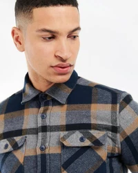 Barbour Langarmhemd Herren Hemd RHOBELL Beige/Hellblau/Blau