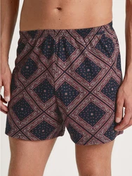 Calida Prints Herren Shorts Bordeaux/Rot/Lila/Dunkelrot/Mischfarben/Beige