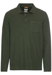 camel active Langarm Poloshirt Dunkelgrün/Grün