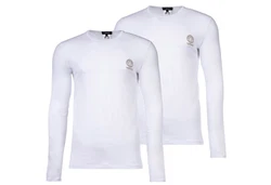 Versace T-Shirt Herren Langarmshirt TOPEKA Weiß/Dunkelblau