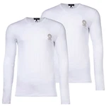 Versace T-Shirt Herren Langarmshirt TOPEKA Weiß/Dunkelblau