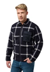 Jack Wolfskin Fleecejacke FELSLICHT CHECK JACKET Hellblau/Dunkelblau/Rot/Blau