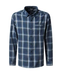 Pioneer Authentic Jeans Langarmhemd mit Brusttasche Dunkelblau/Hellblau/Blau