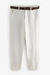 Next Chinohose mit Gürtel Khaki/Grau/Hellgrau