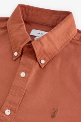 Next Langarmhemd Oxfordhemd Dunkelgrün/Orange/Hellblau/Mischfarben