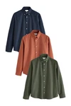 Next Langarmhemd Oxfordhemd Dunkelgrün/Orange/Hellblau/Mischfarben
