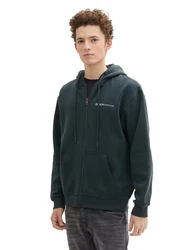 TOM TAILOR Denim Hoodie mit Reißverschluss Grün/Dunkelgrün