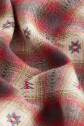 Next Langarmhemd Navajo-Stil Hemd Creme/Rosa/Dunkelrot/Rot