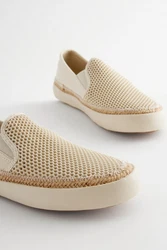 Next Netz-Espadrilles Espadrille Beige/Khaki/Creme/Braun/Weiß