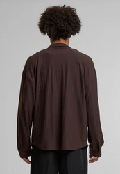 DEF Langarmhemd Cali Shirt Braun/Dunkelbraun/Dunkelrot