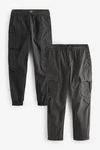 Next Cargohose Regular Fit Utility+Cargohose Khaki/Dunkelgrau/Dunkelgrün