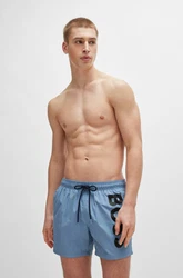 BOSS Badeshorts Octopus Grau/Hellblau/Rosa/Blau/Braun