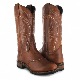 8325M LAM Braun Lammfellfutter Cowboystiefel Rahmengenhte Westernstiefel Lammfellfutter