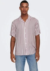 Only & Sons Hemd 'Wayne' Lila/Dunkelrot/Bordeaux/Rot/Rosa