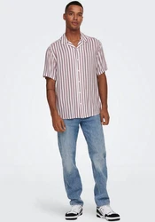 Only & Sons Hemd 'Wayne' Lila/Dunkelrot/Bordeaux/Rot/Rosa