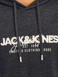 Jack & Jones Kapuzensweatshirt JJALVIS SWEAT HOOD Dunkelgrau/Dunkelblau/Grau