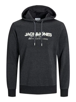 Jack & Jones Kapuzensweatshirt JJALVIS SWEAT HOOD Dunkelgrau/Dunkelblau/Grau Jack & Jones Kapuzensweatshirt JJALVIS SWEAT HOOD Dunkelgrau/Dunkelblau/Grau