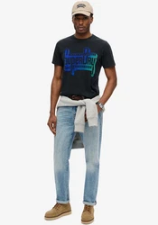 Superdry Rundhalsshirt FLOCKED FADE GRAPHIC T SHIRT 