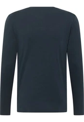 MUSTANG Langarmshirt Style Arminto Dunkelblau/Blau/Hellblau