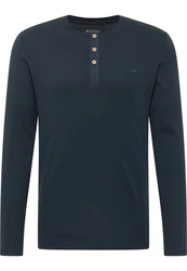 MUSTANG Langarmshirt Style Arminto Dunkelblau/Blau/Hellblau