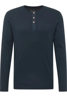 MUSTANG Langarmshirt Style Arminto Dunkelblau/Blau/Hellblau