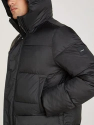 Calvin Klein Kurzmantel Long Hooded Quilt Puffer MW Schwarz/Dunkelgrau