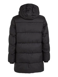 Calvin Klein Kurzmantel Long Hooded Quilt Puffer MW Schwarz/Dunkelgrau