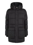 Calvin Klein Kurzmantel Long Hooded Quilt Puffer MW Schwarz/Dunkelgrau