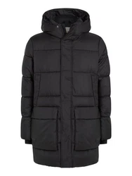 Calvin Klein Kurzmantel Long Hooded Quilt Puffer MW Schwarz/Dunkelgrau