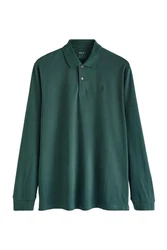 Next Langarm-Poloshirt Dunkelgrün/Grün/Türkis