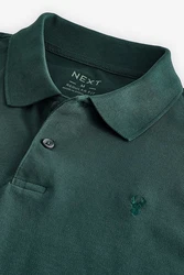Next Langarm-Poloshirt Dunkelgrün/Grün/Türkis
