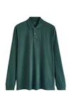 Next Langarm-Poloshirt Dunkelgrün/Grün/Türkis