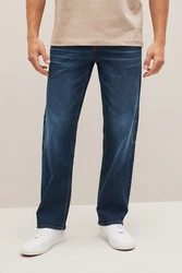 Next Straight-Jeans Straight Fit Essential Jeans Dunkelblau/Blau