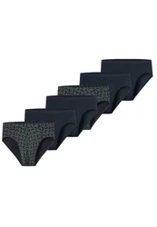 Schiesser Slip 6er Pack 95/5 Essentials Organic Cotton Dunkelblau/Blau