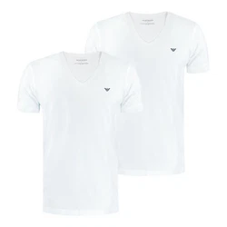 Emporio Armani Unterziehshirt 2er Pack Crew Neck Weiß/Creme/Dunkelblau/Grau